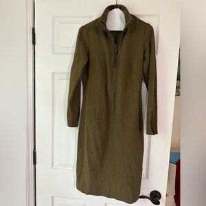 J. McLaughlin Medium zip leather-pull zip medium weight hunter green dress